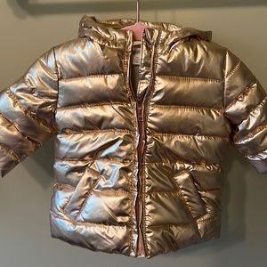 Gold/rose gold puffer jacket